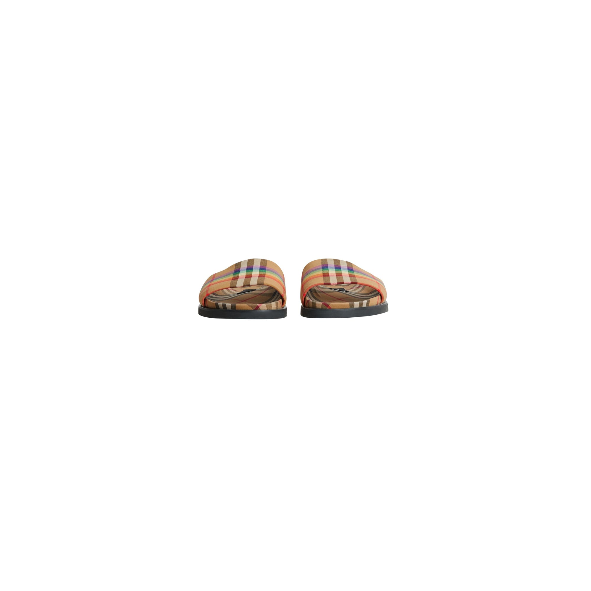 ANTIQUE YELLOW Claquettes à motif Rainbow Vintage check