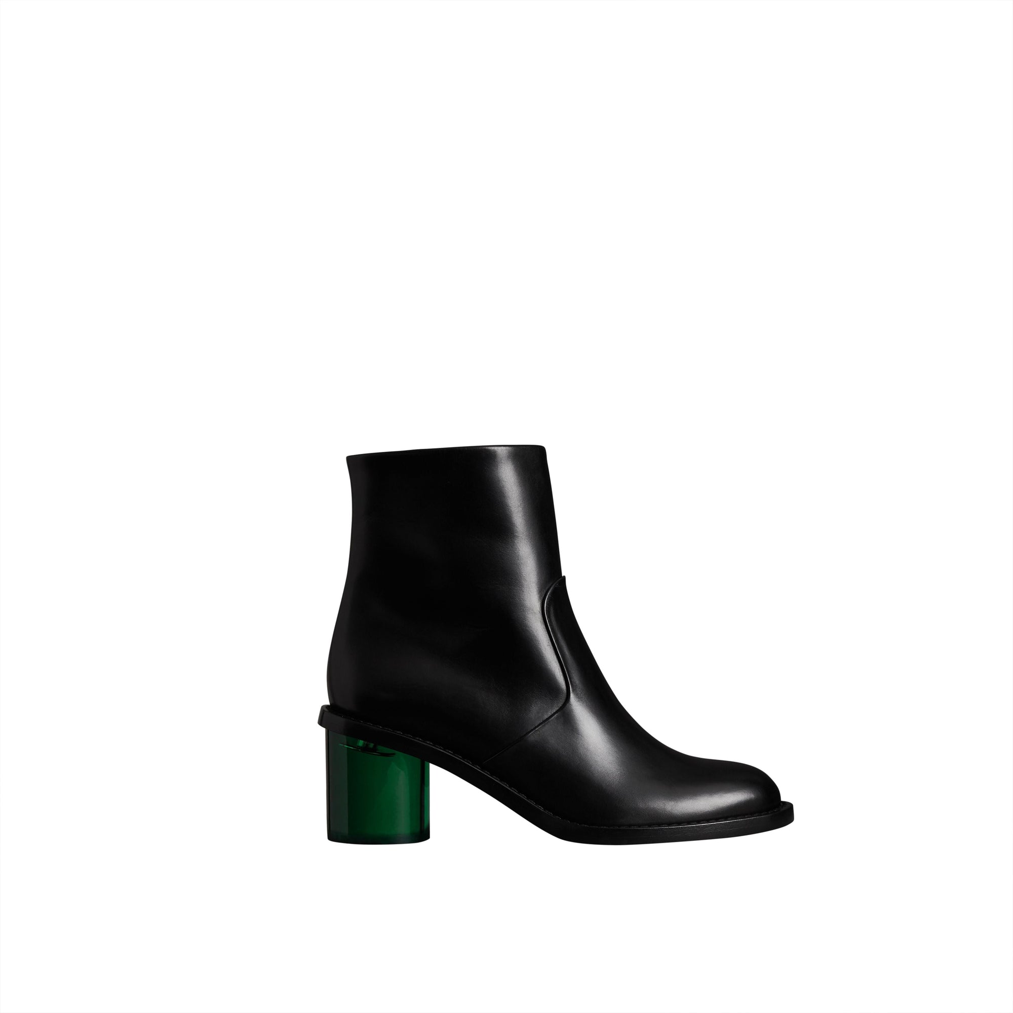 BLACK Bottines à talon bottier en cuir bicolore