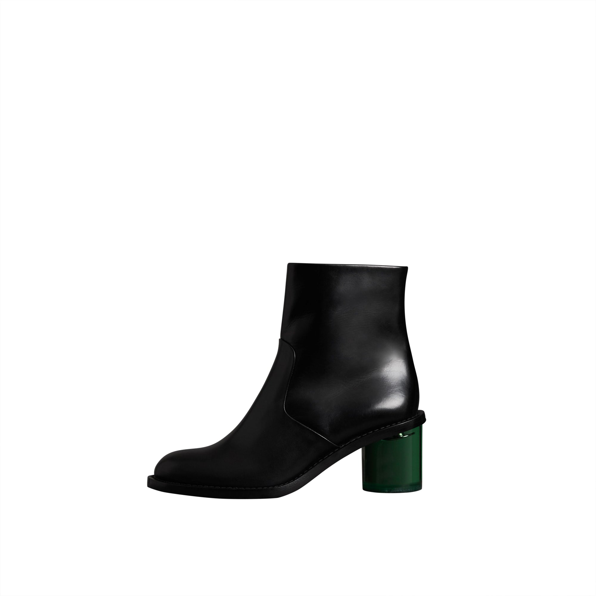 BLACK Bottines à talon bottier en cuir bicolore