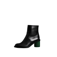 BLACK Bottines à talon bottier en cuir bicolore