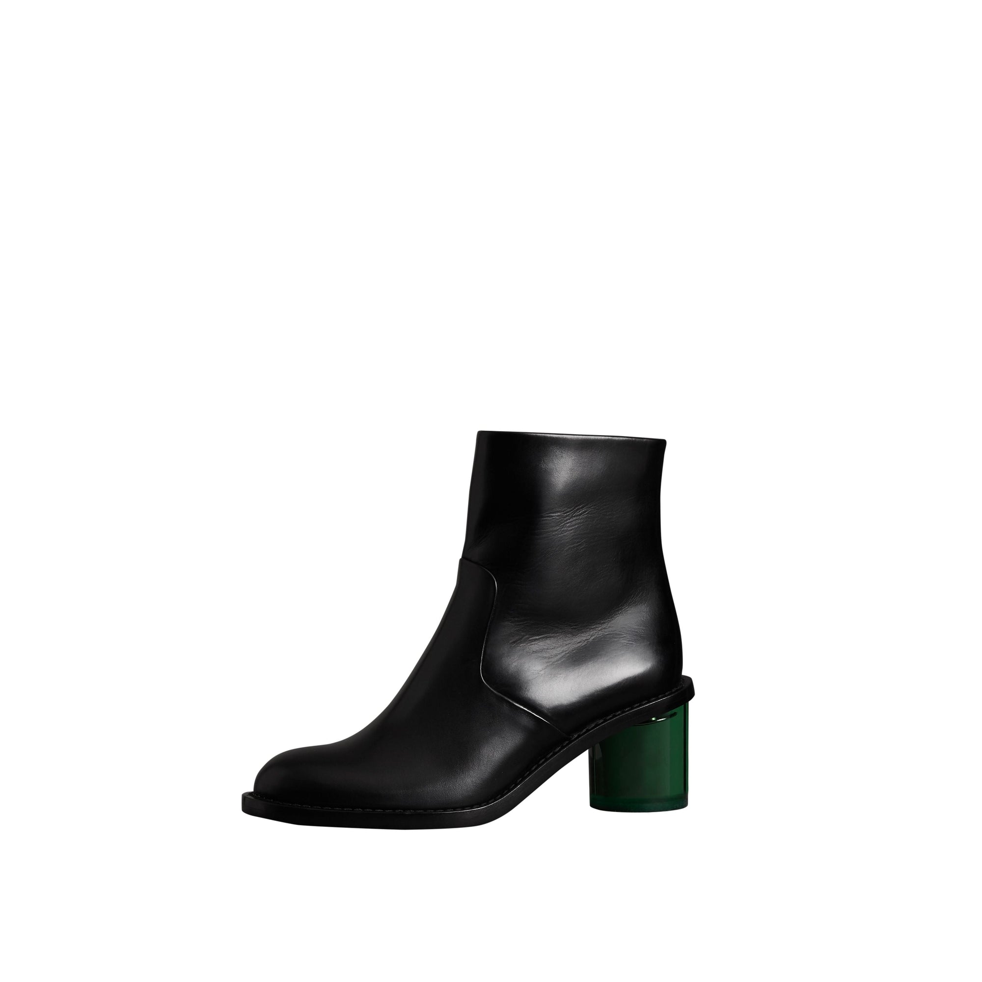 BLACK Bottines à talon bottier en cuir bicolore