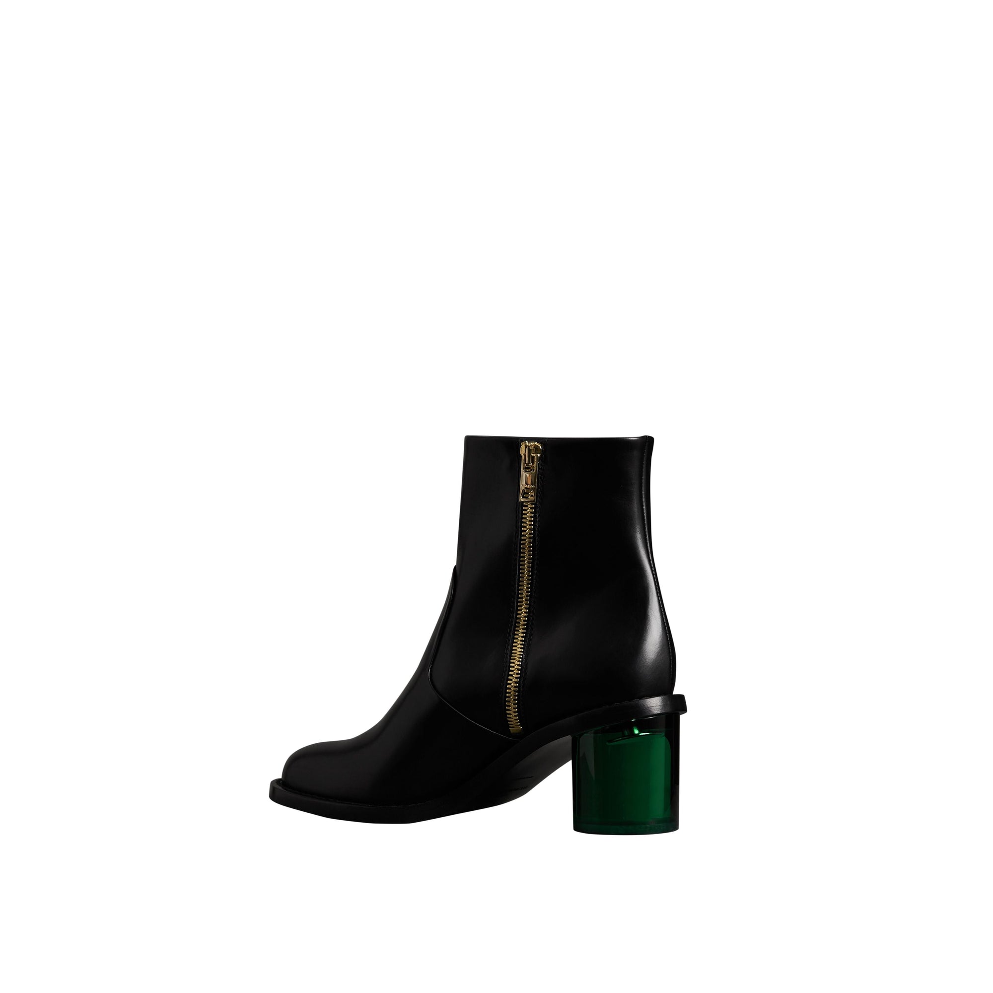 BLACK Bottines à talon bottier en cuir bicolore