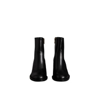 BLACK Bottines à talon bottier en cuir bicolore