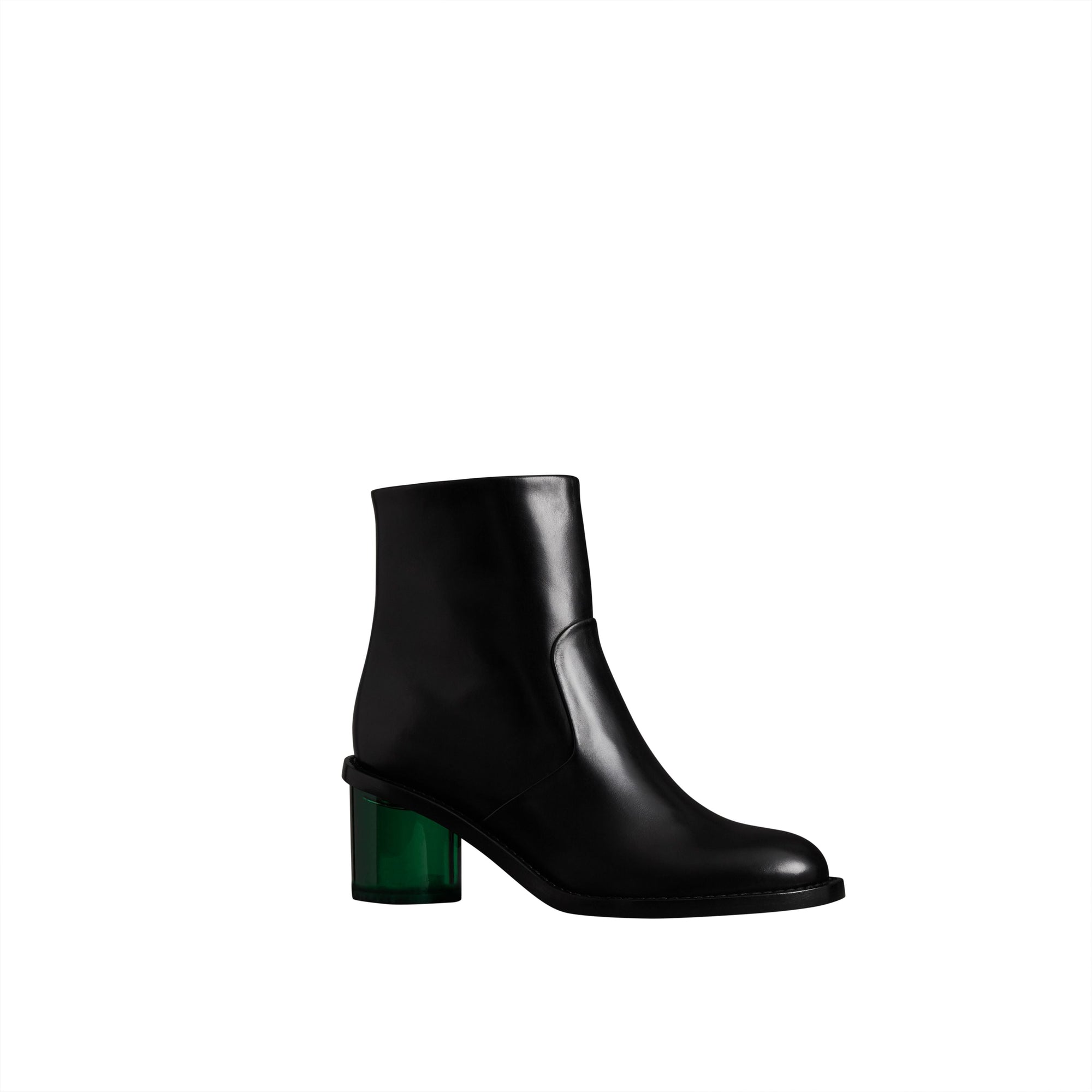 BLACK Bottines à talon bottier en cuir bicolore