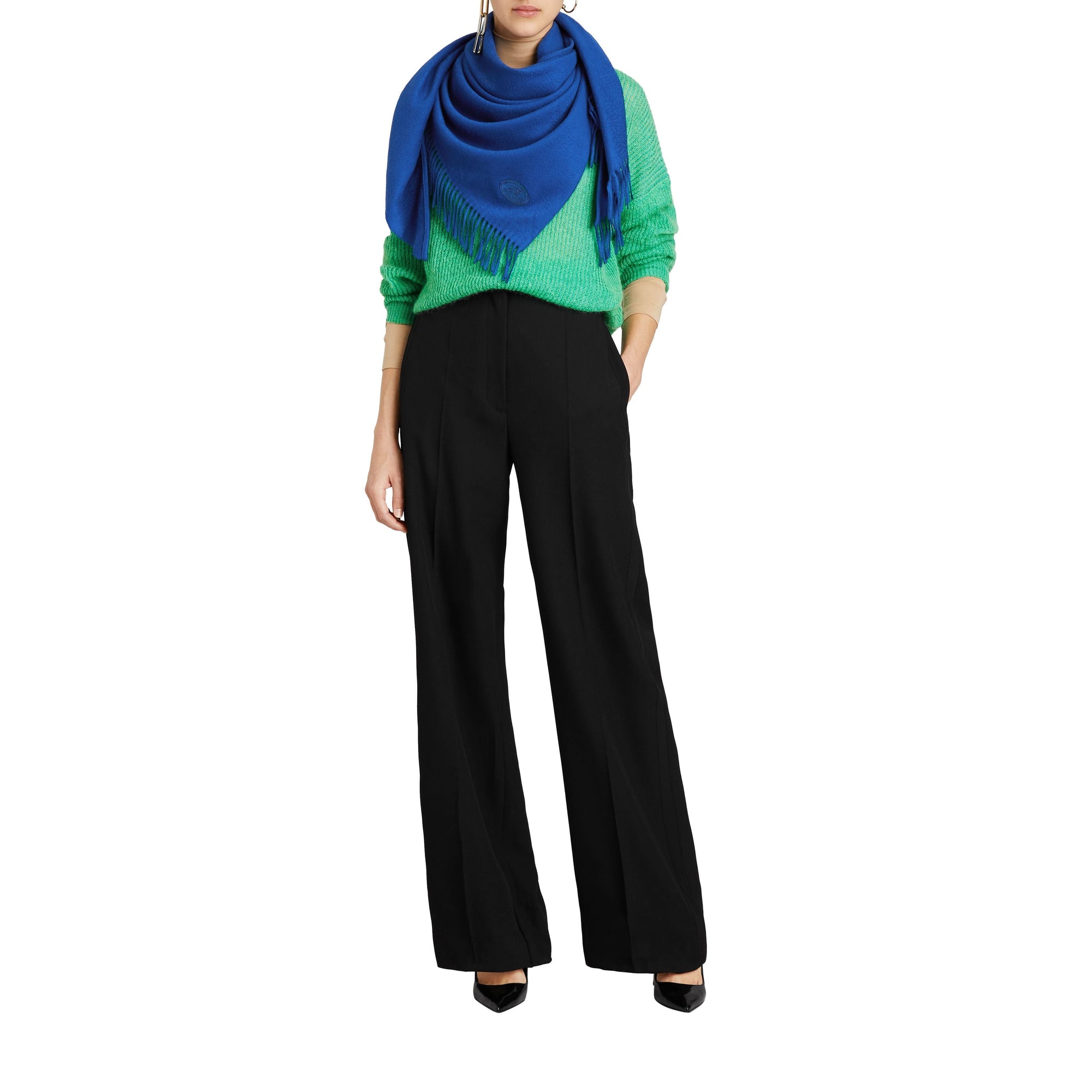 CADET BLUE Bandana Burberry en cachemire brodé