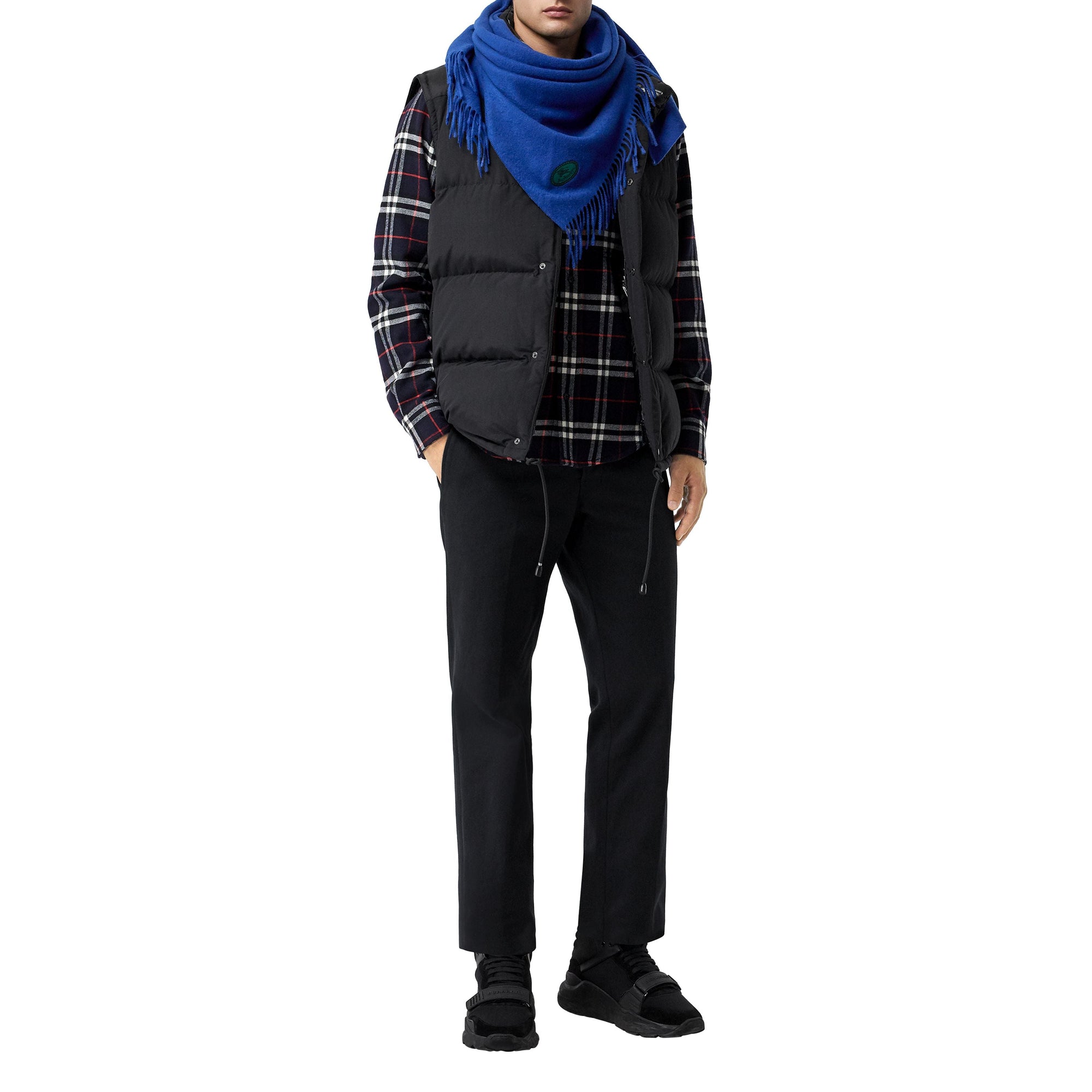 CADET BLUE Bandana Burberry en cachemire brodé