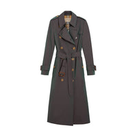 DARK ANTIQUE GREEN Trench en gabardine tropicale