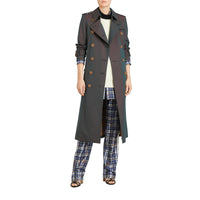 DARK ANTIQUE GREEN Trench en gabardine tropicale