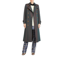 DARK ANTIQUE GREEN Trench en gabardine tropicale