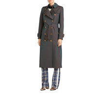 DARK ANTIQUE GREEN Trench en gabardine tropicale