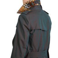 DARK ANTIQUE GREEN Trench en gabardine tropicale