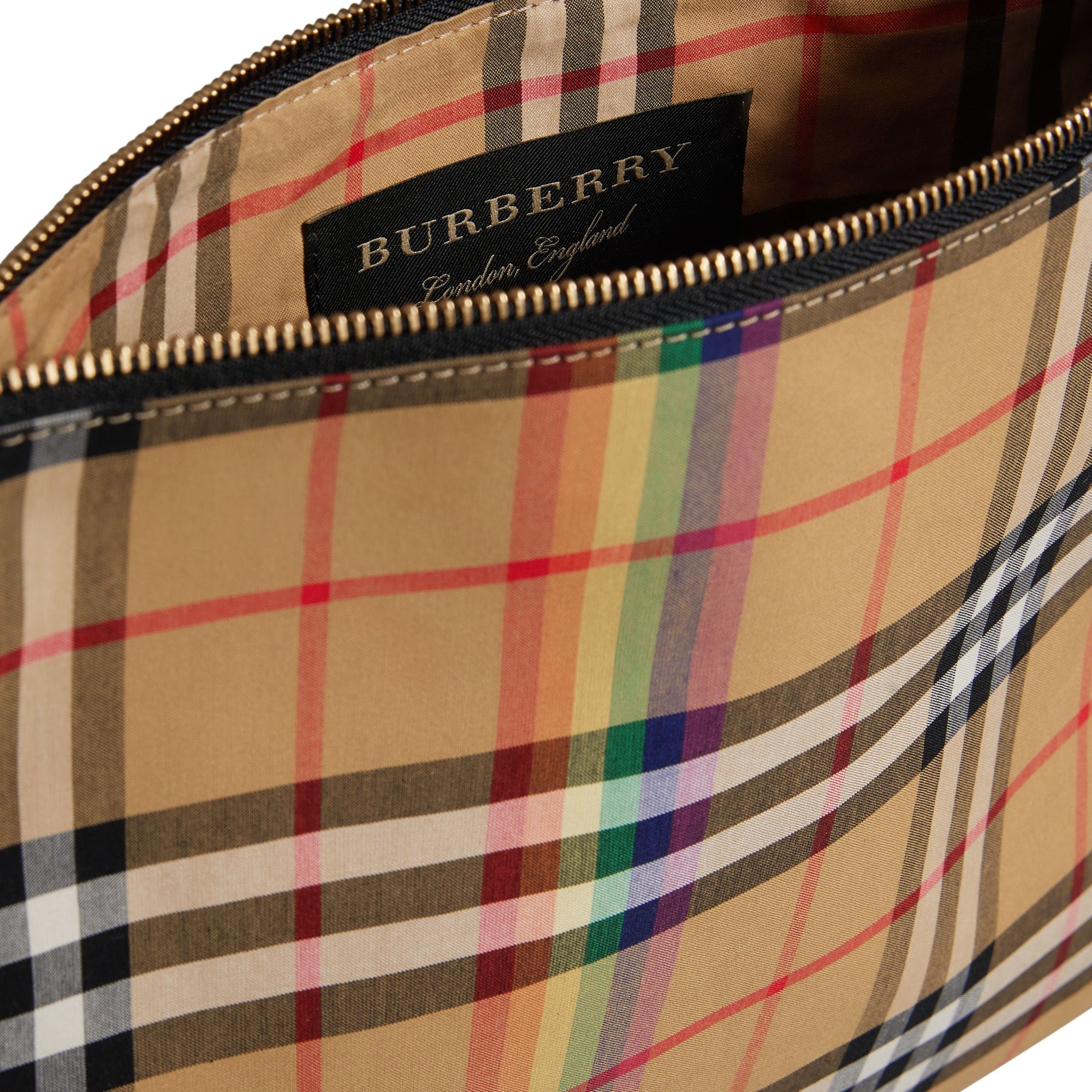 NATURAL Pochette moyenne à motif Rainbow Vintage check