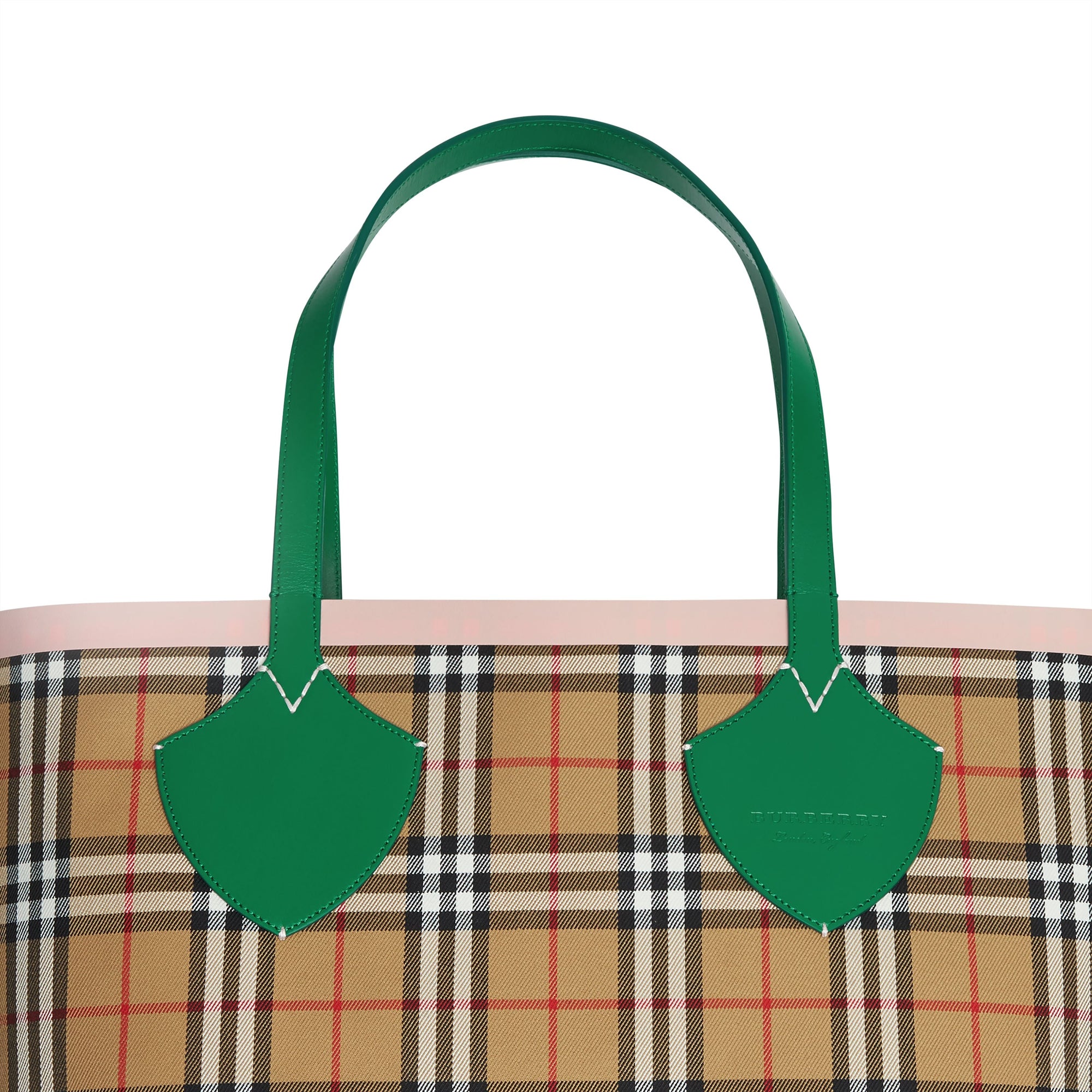 PALM GRN/PINK APRICT Sac tote The Giant réversible à motif Vintage check
