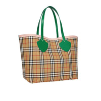 PALM GRN/PINK APRICT Sac tote The Giant réversible à motif Vintage check