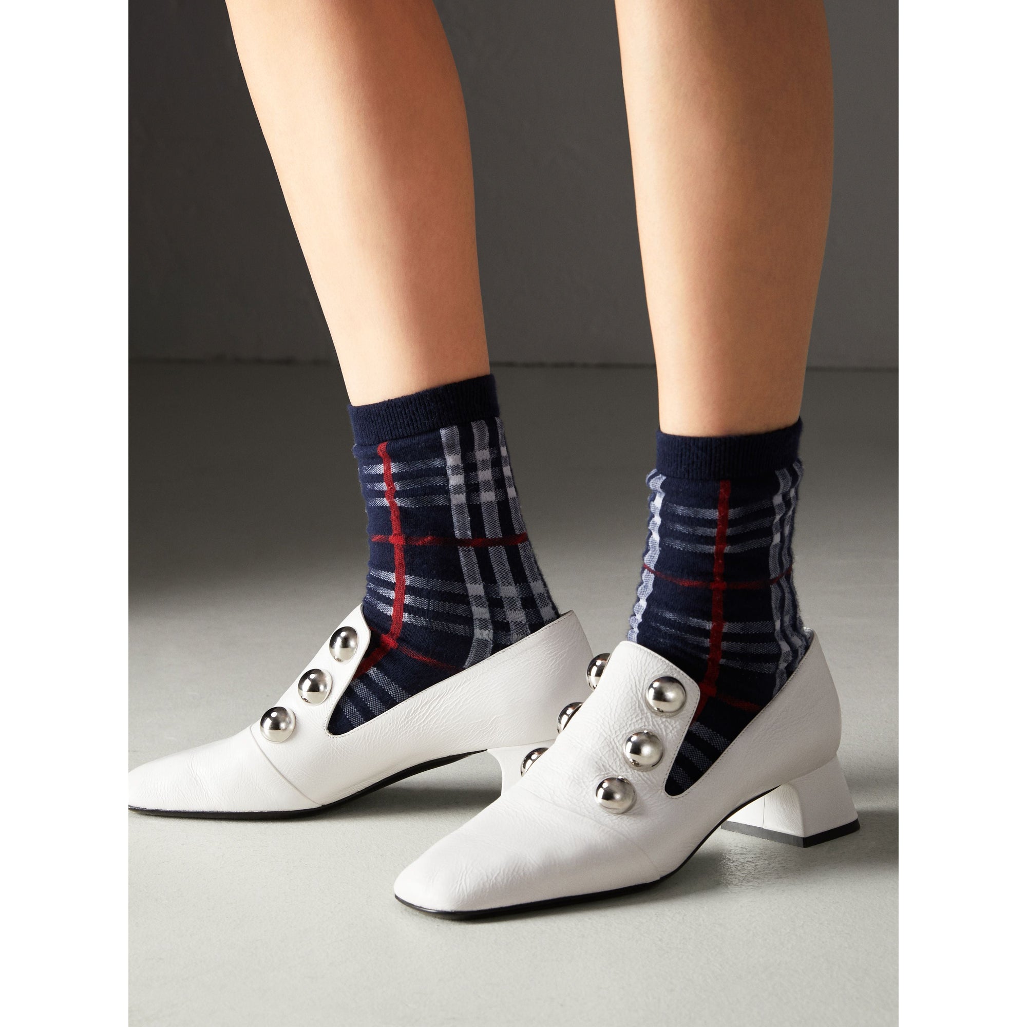 NAVY Socquettes en coton mélangé à motif Vintage check