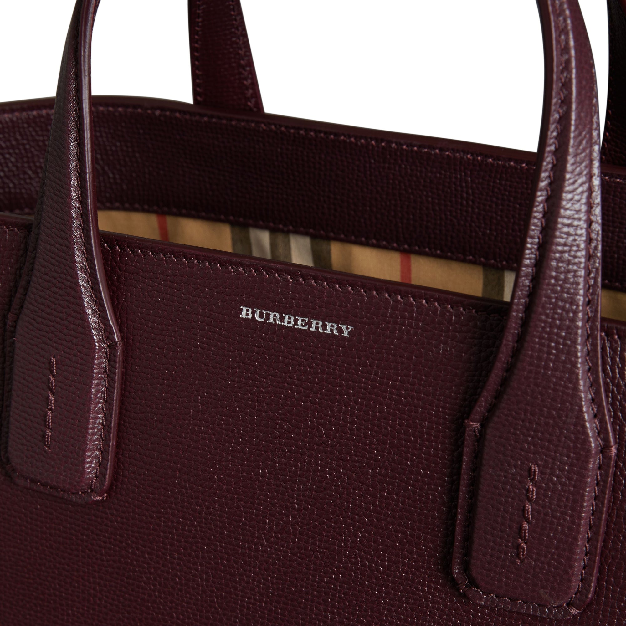 MAHOGANY RED Sac The Banner moyen en cuir avec Vintage check