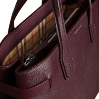 MAHOGANY RED Sac The Banner moyen en cuir avec Vintage check