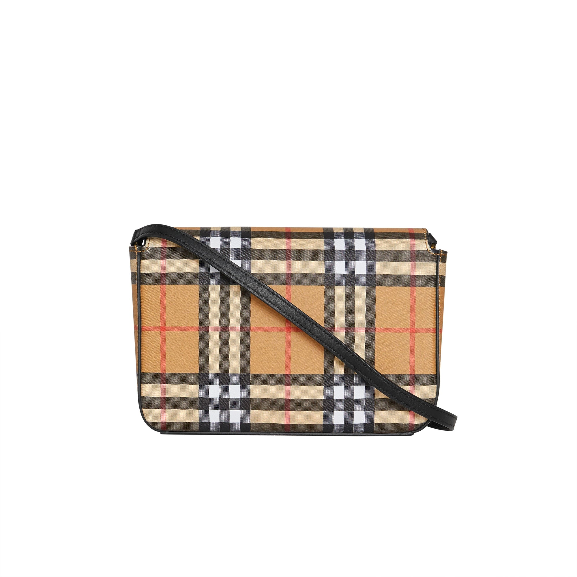 BLACK Petit sac à bandoulière en cuir avec Vintage check