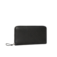 BLACK Portefeuille zippé en cuir perforé