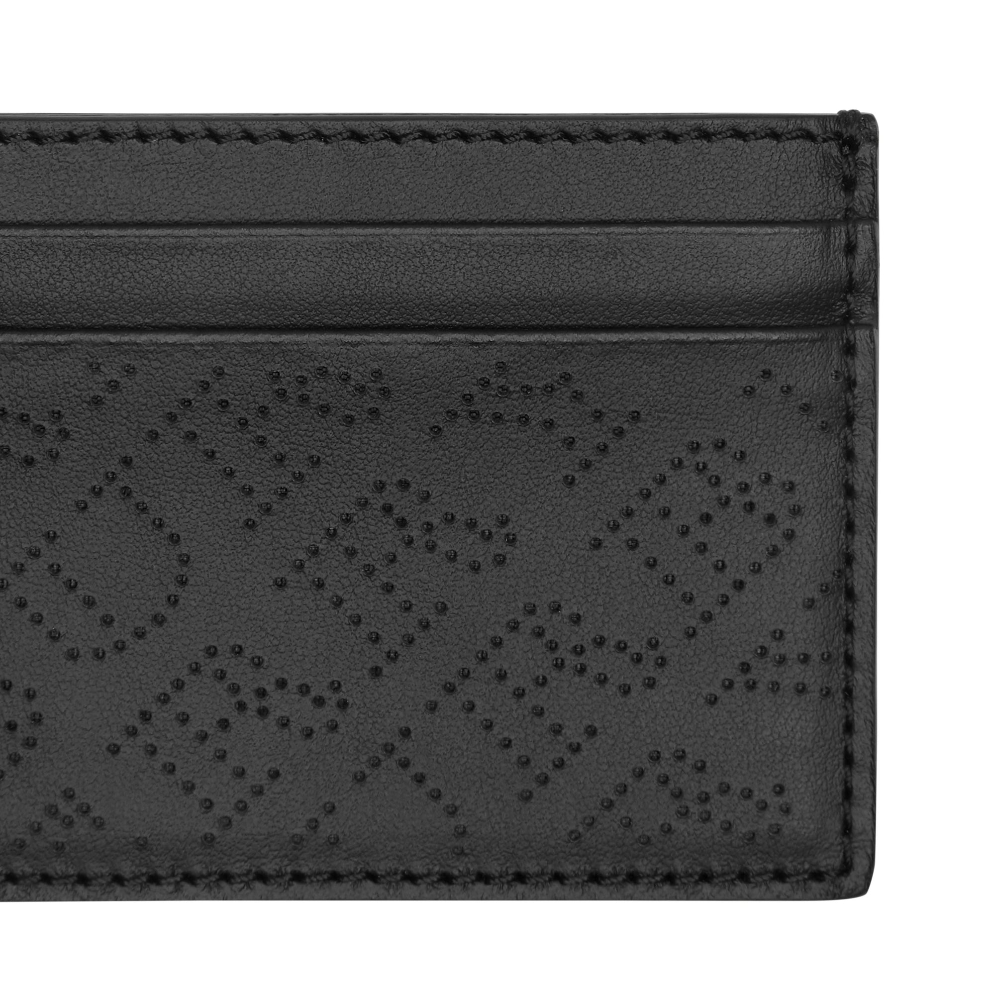BLACK Porte-cartes en cuir avec logo perforé
