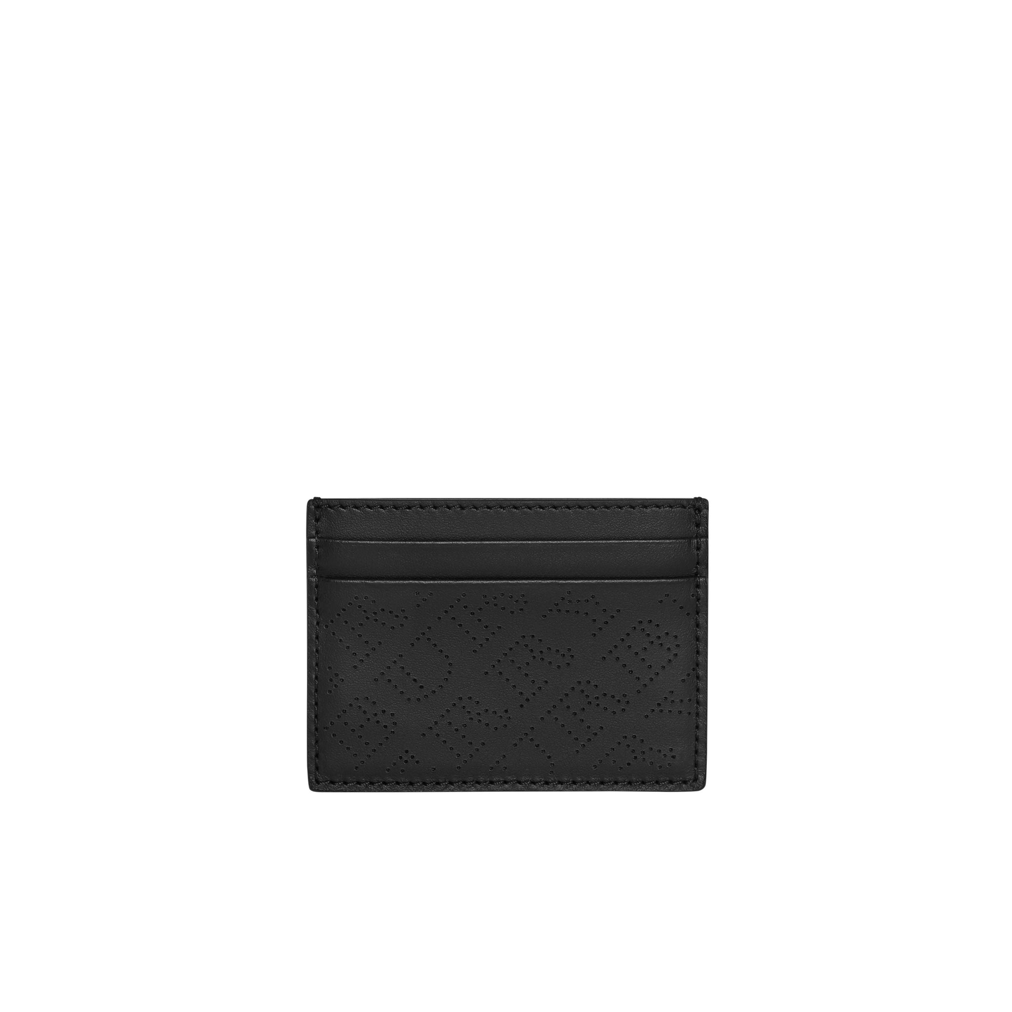 BLACK Porte-cartes en cuir avec logo perforé