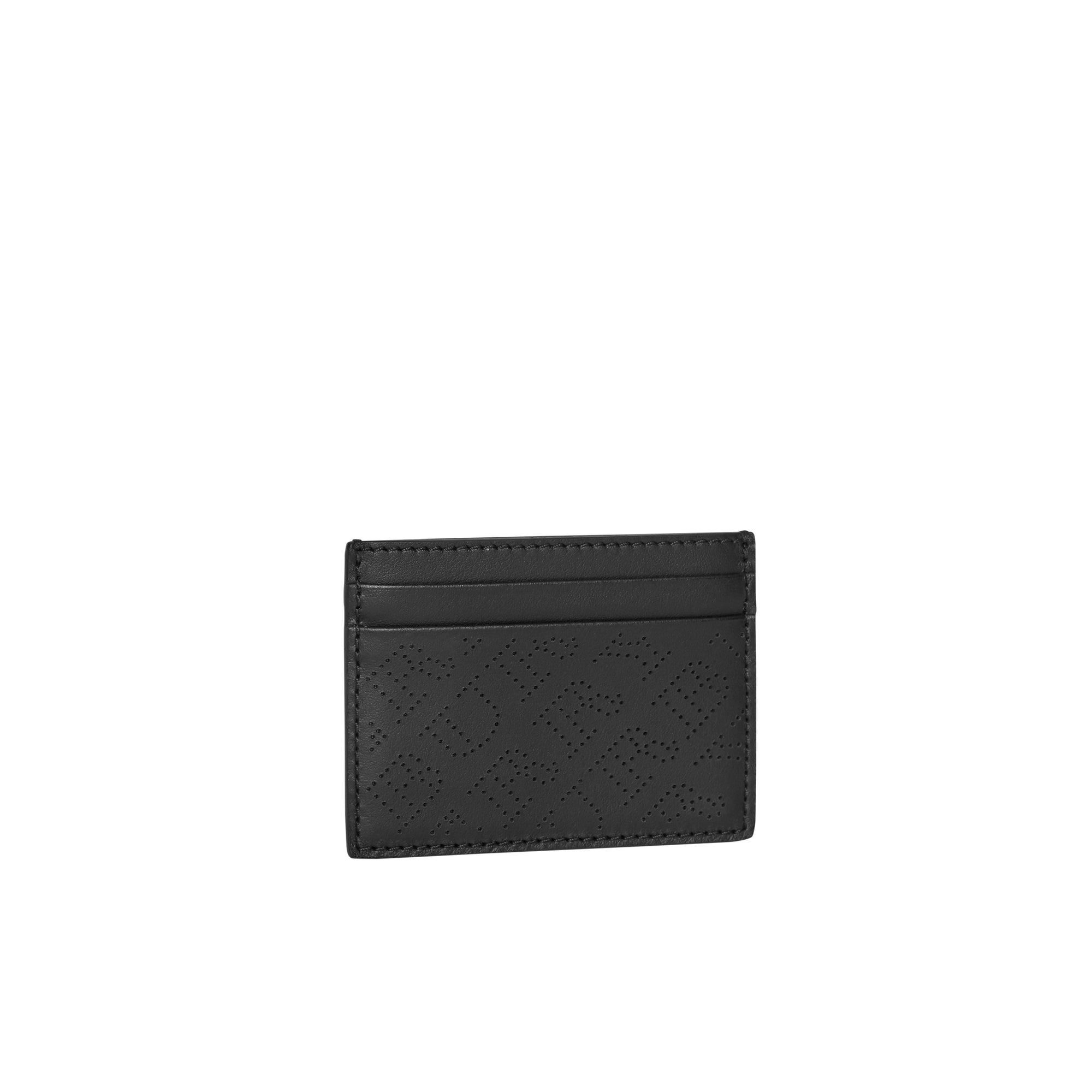 BLACK Porte-cartes en cuir avec logo perforé