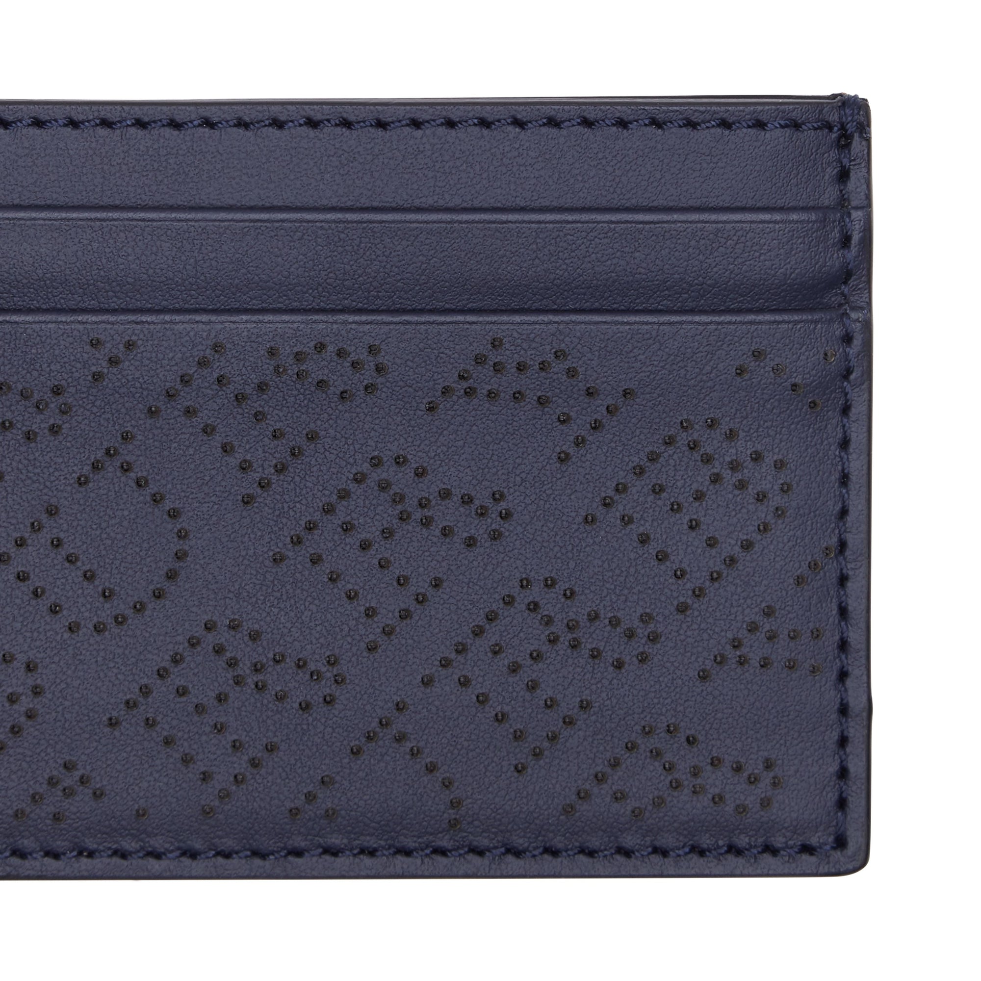 NAVY Porte-cartes en cuir avec logo perforé