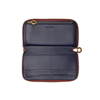 CRIMSON Portefeuille zippé en cuir bicolore avec écusson