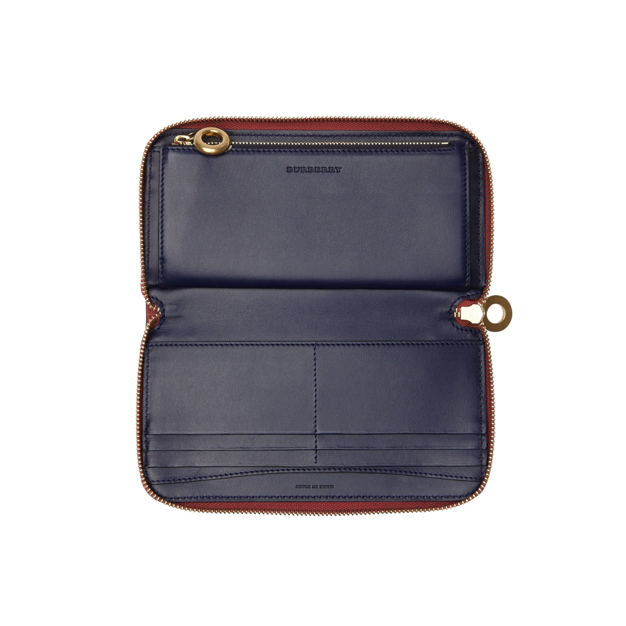 CRIMSON Portefeuille zippé en cuir bicolore avec écusson