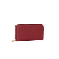 CRIMSON Portefeuille zippé en cuir bicolore avec écusson