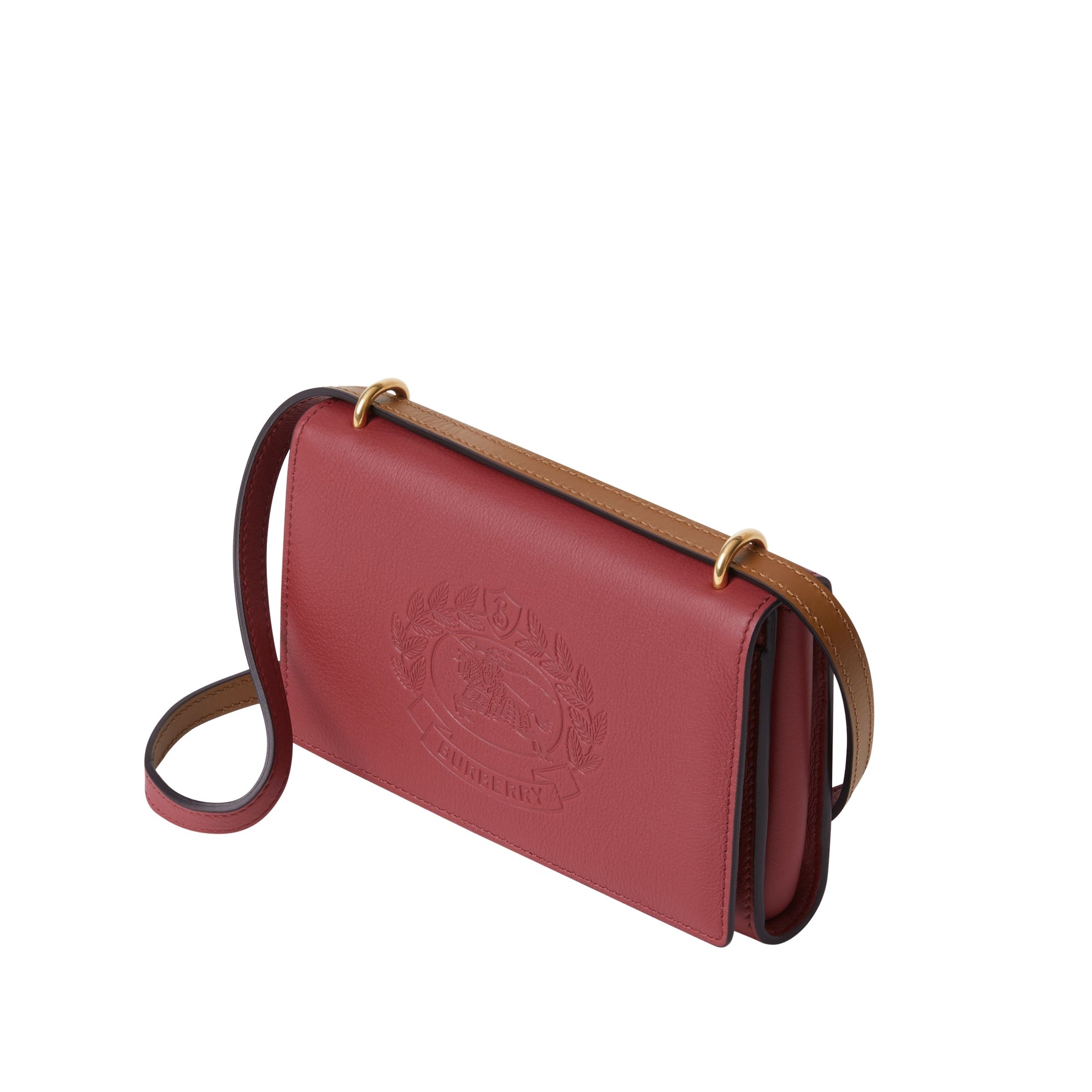 CRIMSON Portefeuille en cuir avec écusson estampé et sangle amovible