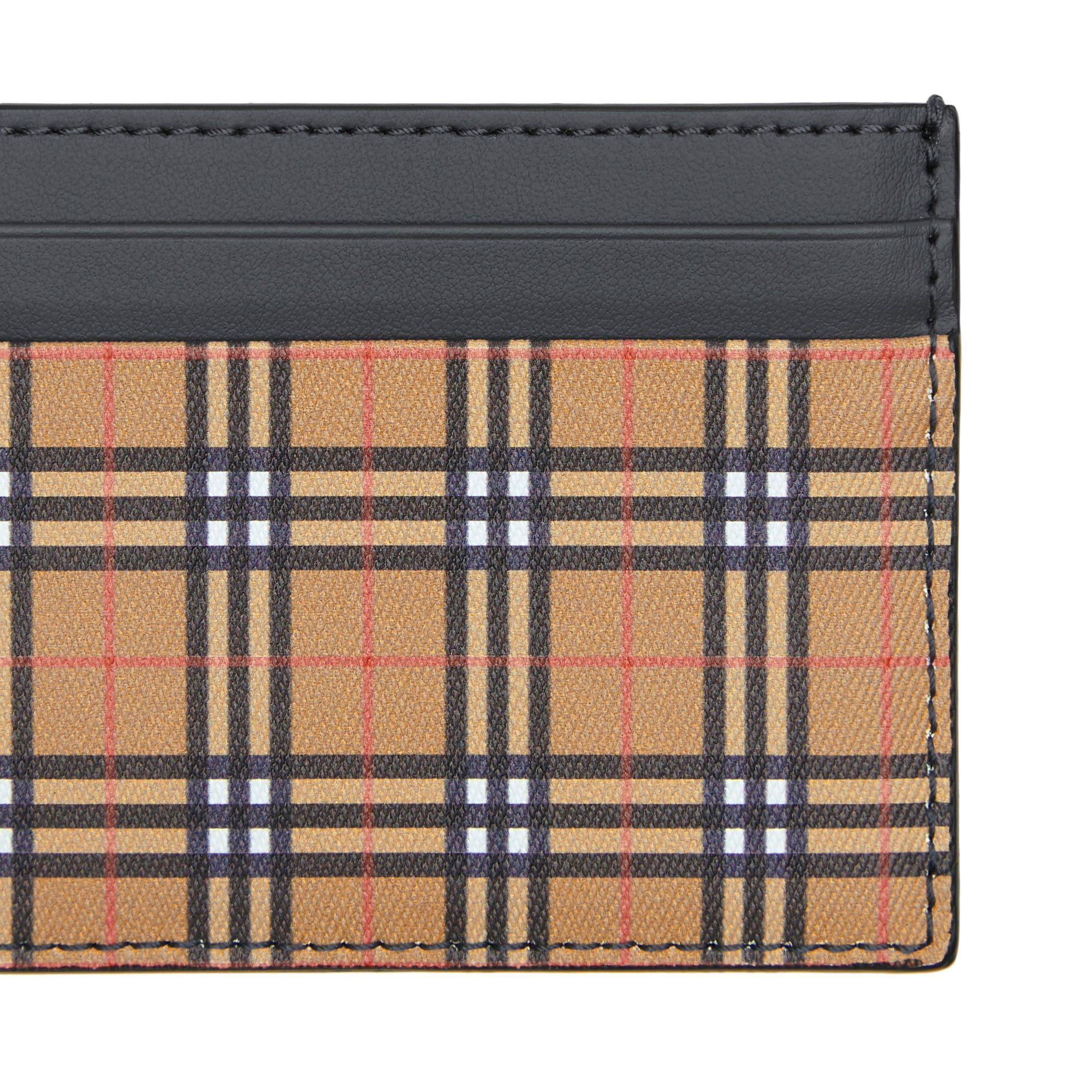 ANTIQUE YEL/DK GREY Porte-cartes en cuir et à motif Vintage check