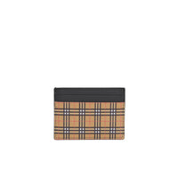 ANTIQUE YEL/DK GREY Porte-cartes en cuir et à motif Vintage check