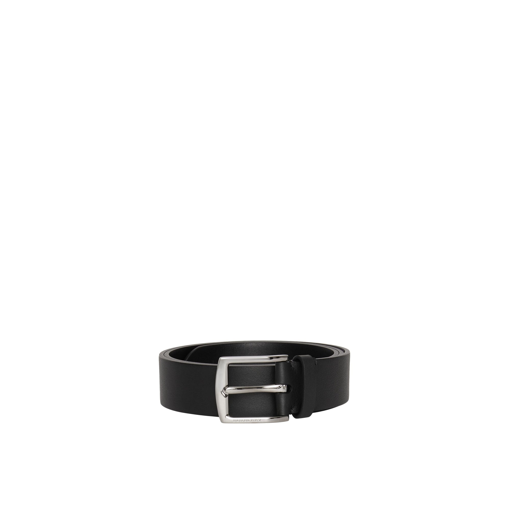 BLACK Ceinture en cuir avec écusson estampé