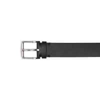 BLACK Ceinture en cuir avec écusson estampé