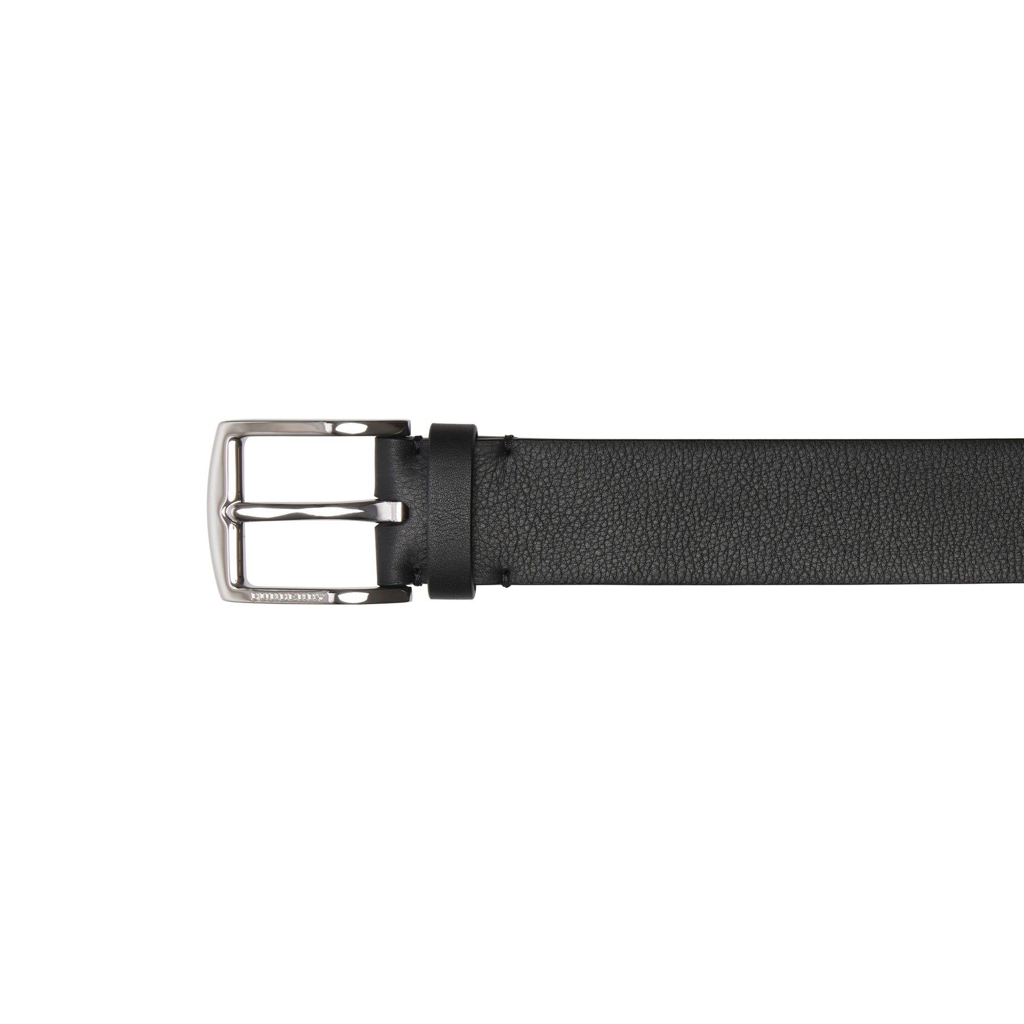BLACK Ceinture en cuir avec écusson estampé