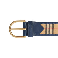 INK BLUE Ceinture en cuir à motif check de 1983 avec boucle en D