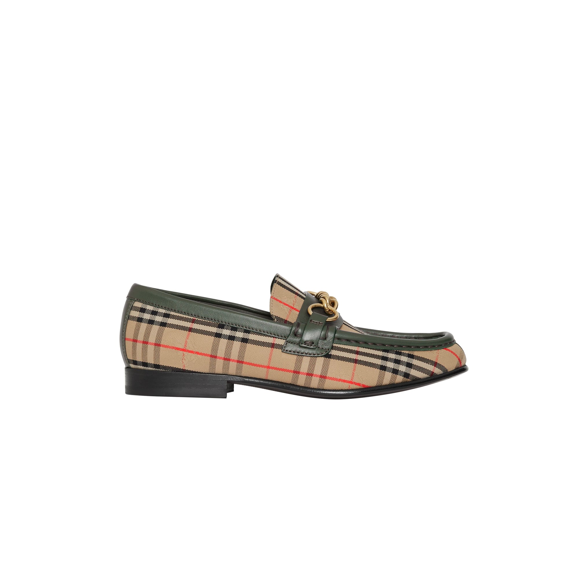 DARK FOREST GREEN Mocassins The Link à motif check de 1983