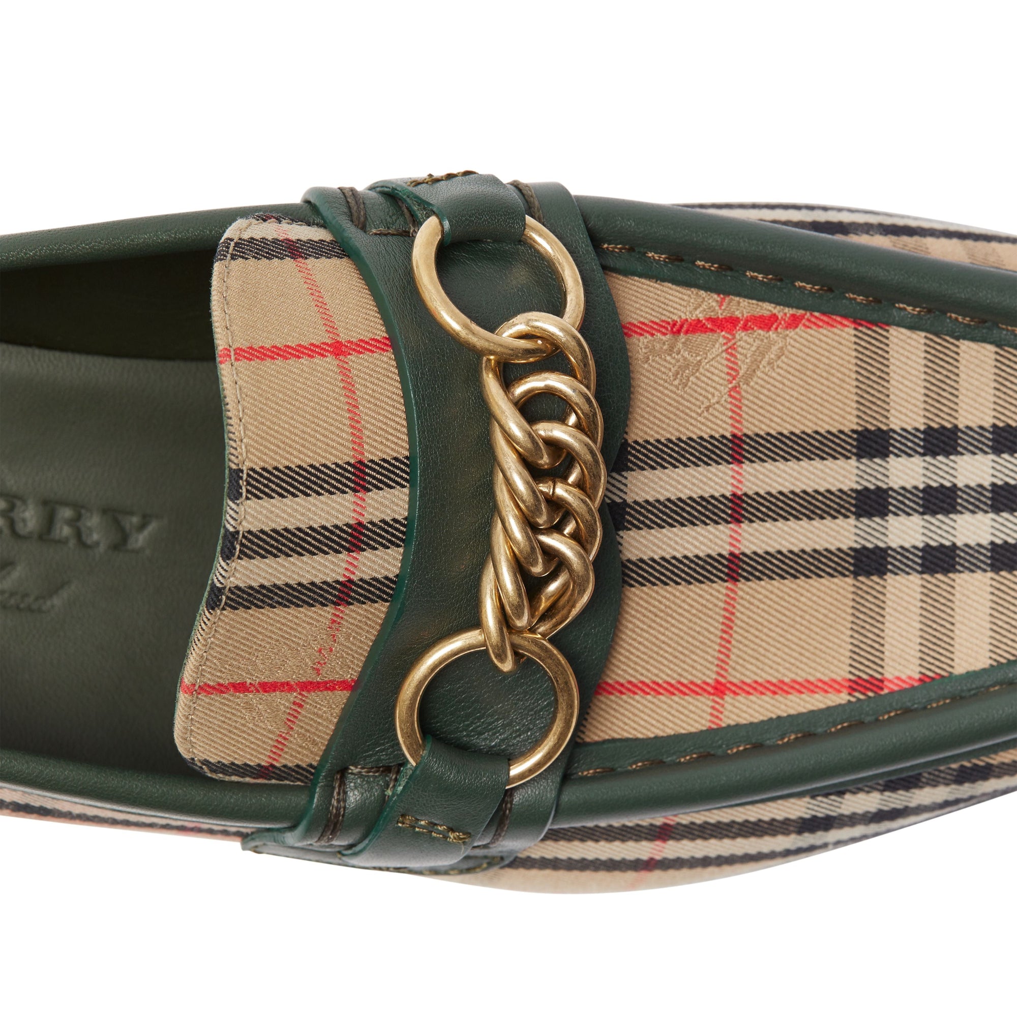 DARK FOREST GREEN Mocassins The Link à motif check de 1983