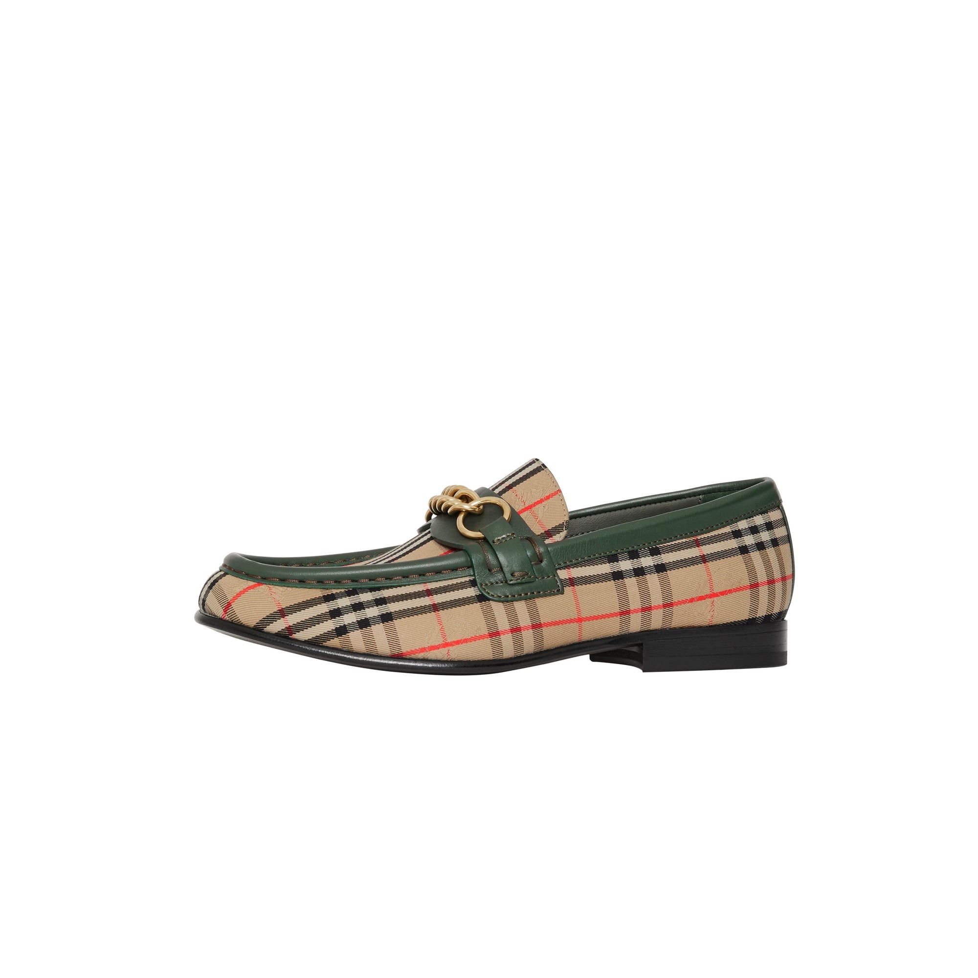 DARK FOREST GREEN Mocassins The Link à motif check de 1983