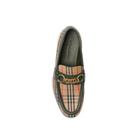 DARK FOREST GREEN Mocassins The Link à motif check de 1983