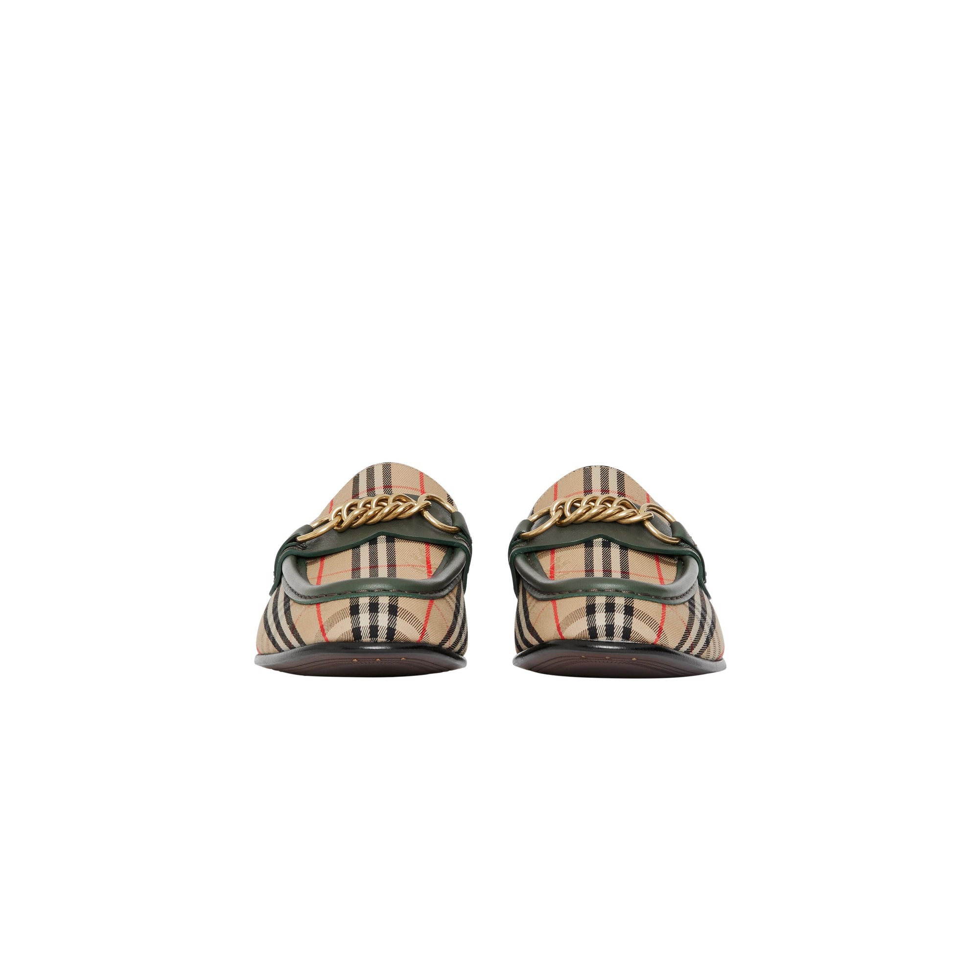 DARK FOREST GREEN Mocassins The Link à motif check de 1983