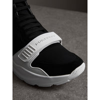 BLACK Sneakers montantes en néoprène et cuir velours