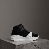 BLACK Sneakers montantes en néoprène et cuir velours