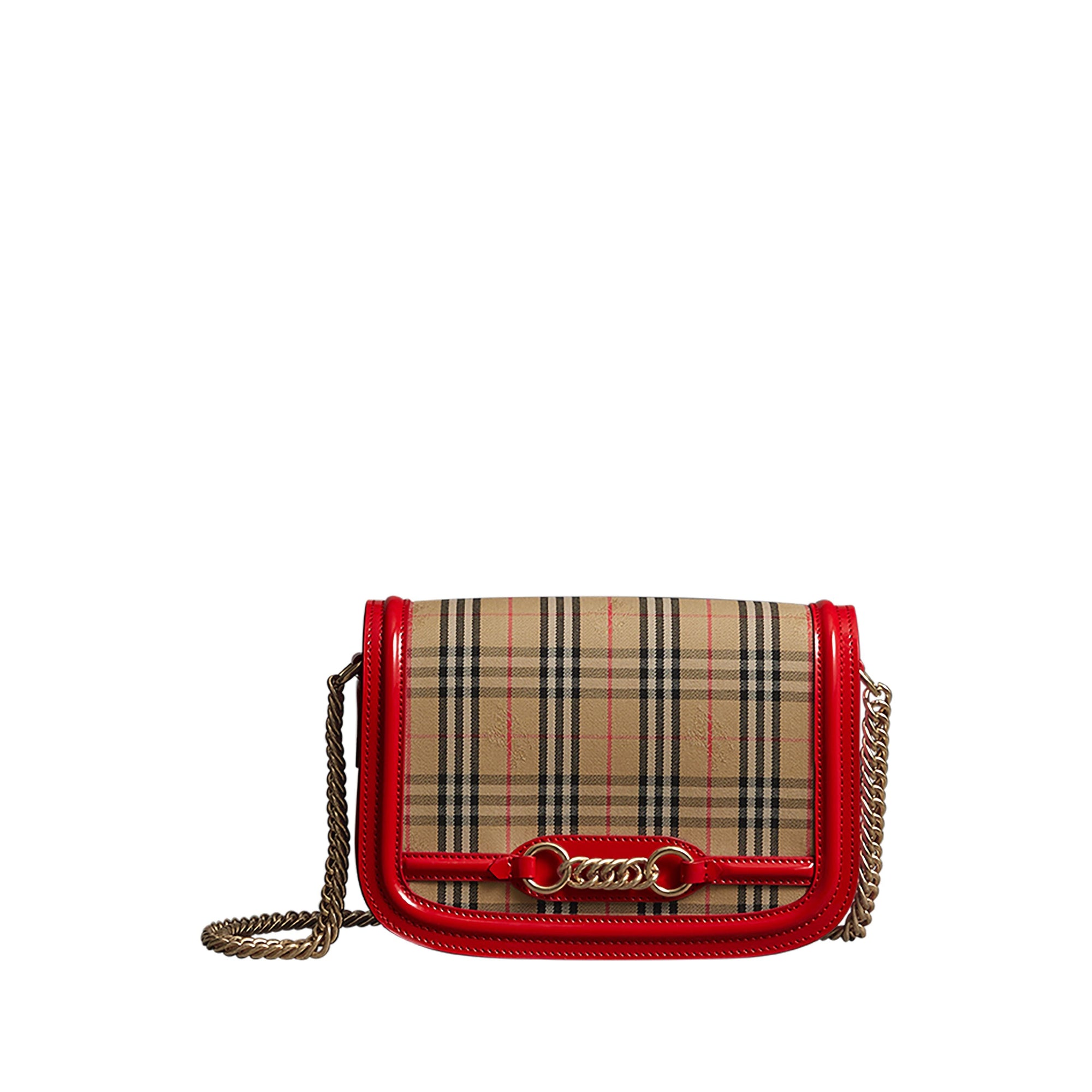 Sac the link à motif check de 1983 avec détails vernis - Rouge vif