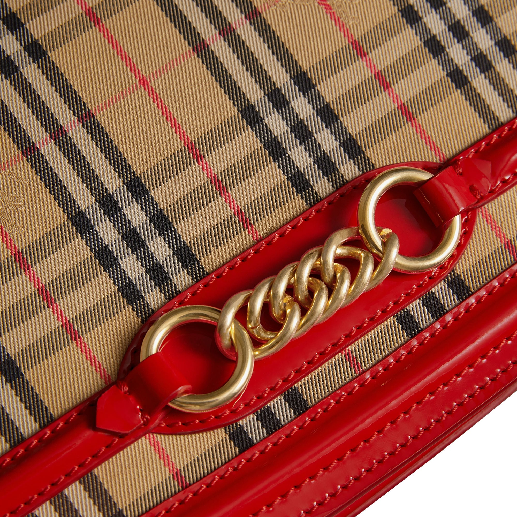 Sac the link à motif check de 1983 avec détails vernis - Rouge vif
