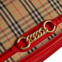 BRIGHT RED Sac The Link à motif check de 1983 avec détails vernis