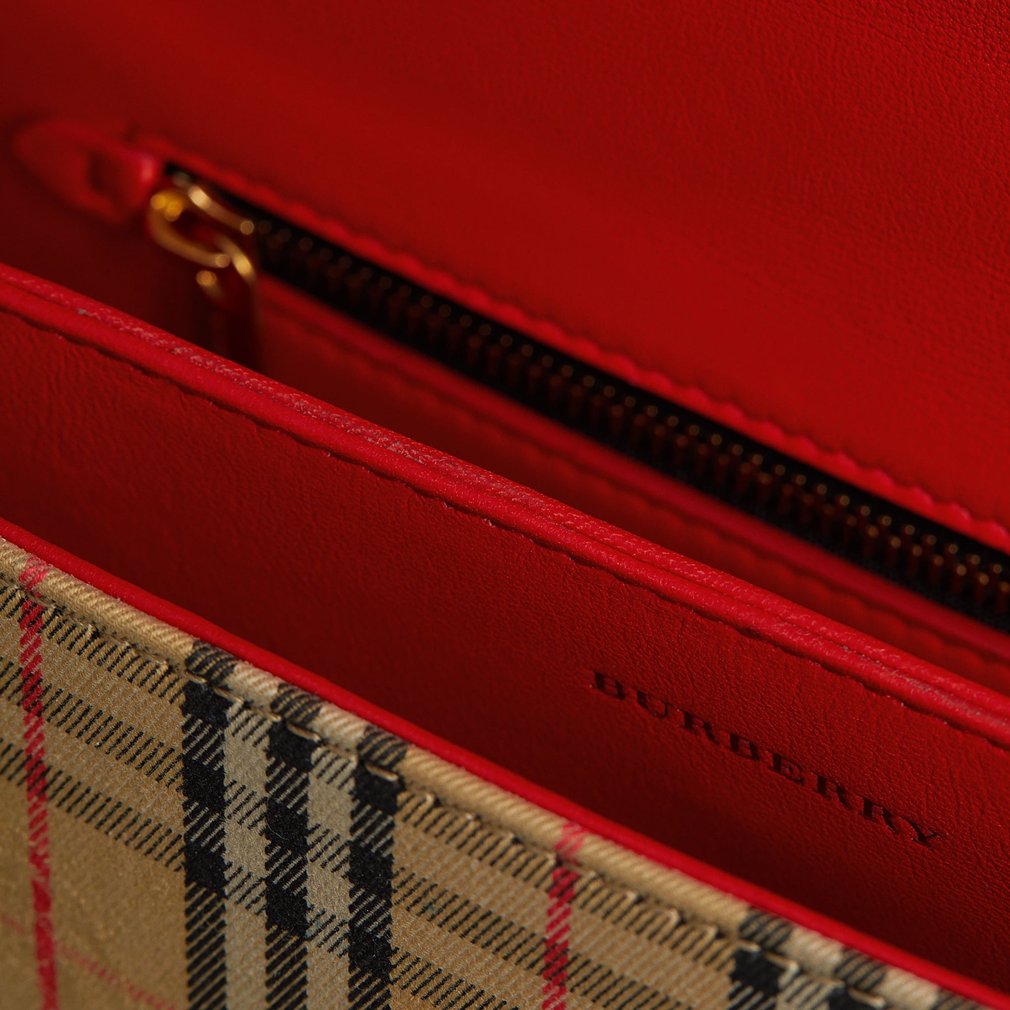 BRIGHT RED Sac The Link à motif check de 1983 avec détails vernis