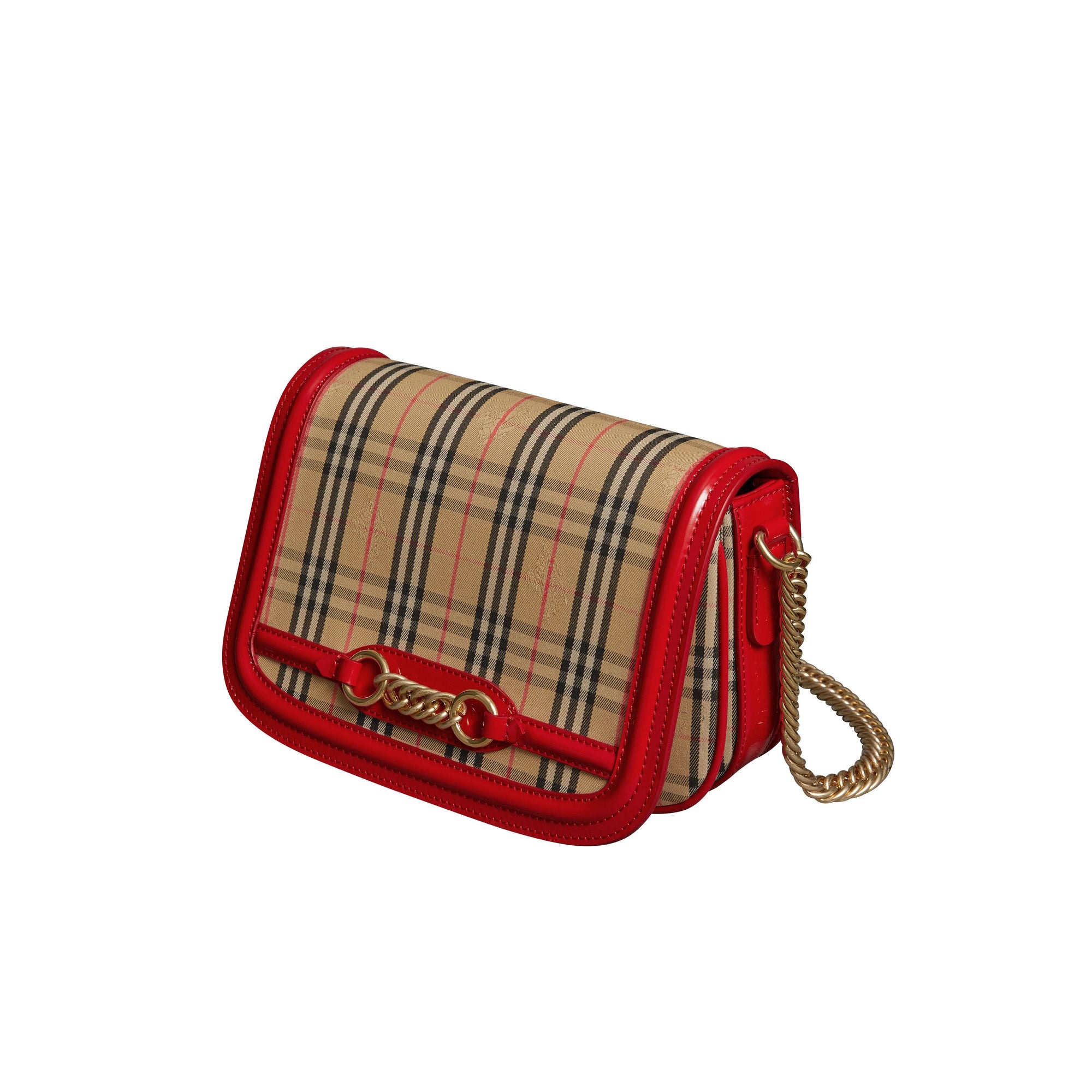 Sac the link à motif check de 1983 avec détails vernis - Rouge vif
