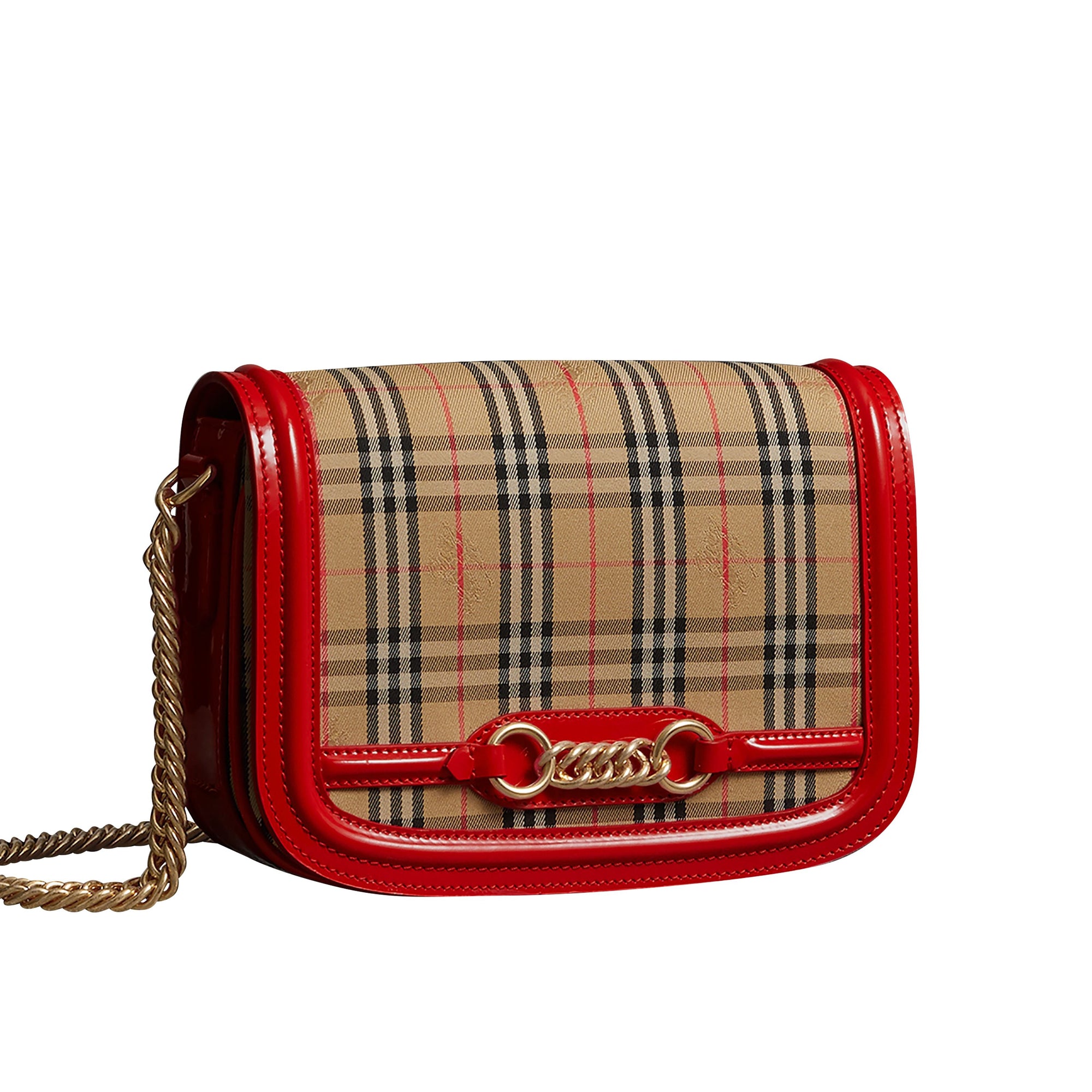 Sac the link à motif check de 1983 avec détails vernis - Rouge vif